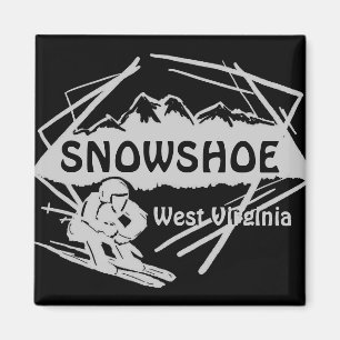 Snowshoe West Virginia gray black ski logo magnet