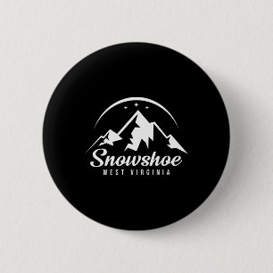 Snowshoe West Virginia Skigebied Skiën Snowboarden Ronde Button 5,7 Cm