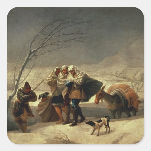 Snowstorm 1786-87 vierkante sticker (Voorkant)