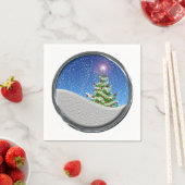 Snowstorm met kerstbomen buiten servet (Insitu)