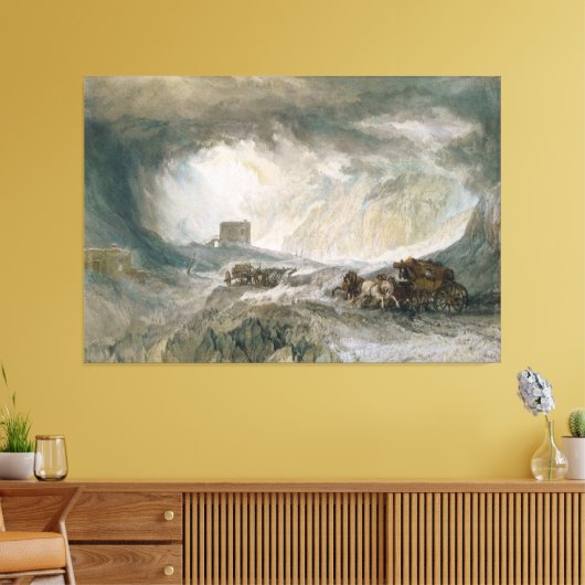 Snowstorm, Mont Cenis Canvas Afdruk (Insitu (Woonkamer))