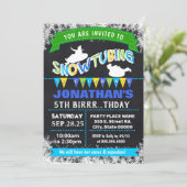 Snowtubbelt verjaardagsfeest baard blauw kaart (Staand voorkant)