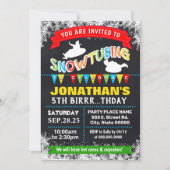 Snowtubing sleeding verjaardagsbas kaart (Voorkant)