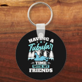 Snowtubing Winter Srts Snow Tubing Sleutelhanger (Voorkant)