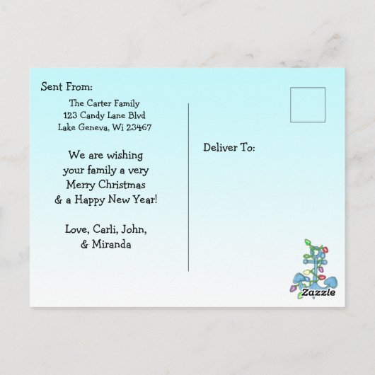 Snowvogels Santa en Snowman Briefkaart (Achterkant)