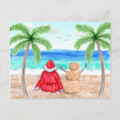 Snowvogels Santa en Snowman Briefkaart (Voorkant)