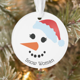 SnowWoman Face Acryllic Ornament