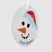 SnowWoman Face Acryllic Ornament (voorkant)