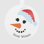 SnowWoman Face Acryllic Ornament (voorkant)