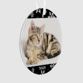 Snowy 2-pets Foto en naam/s kerstkat Ornament (voorkant)