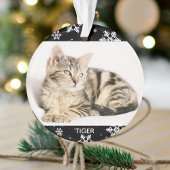 Snowy 2-pets Foto en naam/s kerstkat Ornament