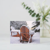 Snowy Adirondack Chairs in Winter Foto Briefkaart (Staand voorkant)