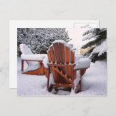 Snowy Adirondack Chairs in Winter Foto Briefkaart (Voorkant / Achterkant)