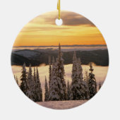 Snowy Alpine Scene Keramisch Ornament (Achterkant)