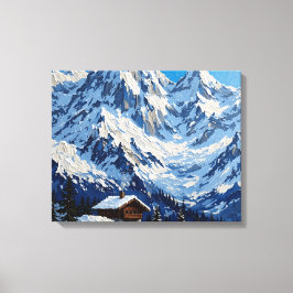 Snowy Alps Wrapped Canvas Muurkunst | berggebied