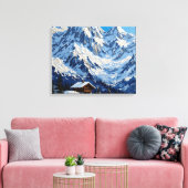 Snowy Alps Wrapped Canvas Muurkunst | berggebied (Insitu (Woonkamer))