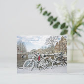 Snowy Amsterdam in Nederland Briefkaart (Staand voorkant)
