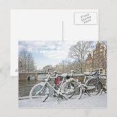 Snowy Amsterdam in Nederland Briefkaart (Voorkant / Achterkant)