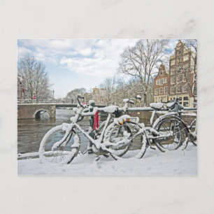 Snowy Amsterdam in Nederland Briefkaart