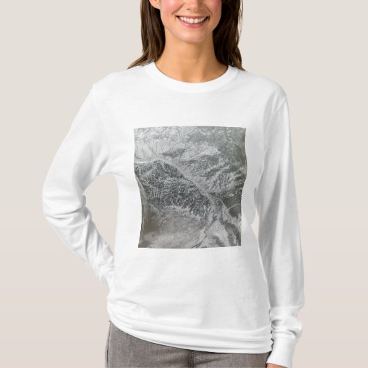 Snowy and hazy central Russia toont de Ob Ri T-shirt (Voorkant)