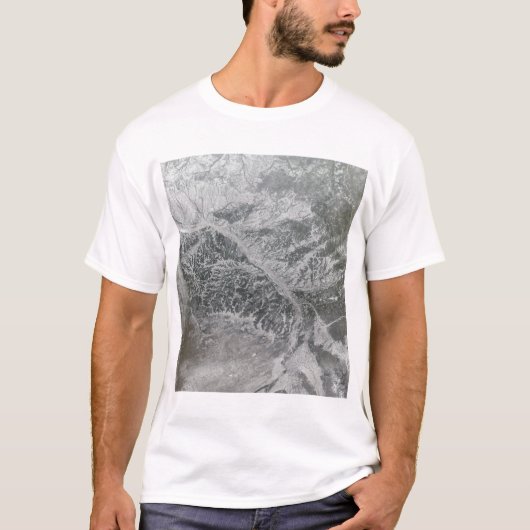 Snowy and hazy central Russia toont de Ob Ri T-shirt (Voorkant)