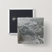 Snowy and hazy central Russia toont de Ob Ri Vierkante Button 5,1 Cm (Voorkant /achterkant)