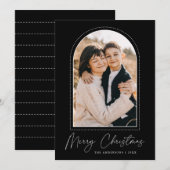 Snowy Arch Black Merry-kerstfoto Feestdagenkaart (Voorkant / Achterkant)