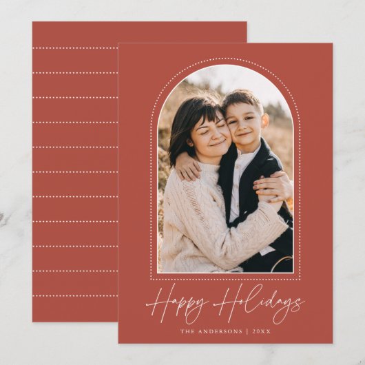 Snowy Arch Prettige feestdagen Foto Feestdagenkaart (Voorkant / Achterkant)