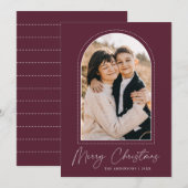 Snowy Arch Wine Merry-kerstfoto Feestdagenkaart (Voorkant / Achterkant)