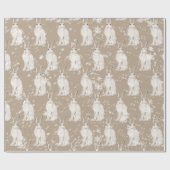 Snowy Arctic Hare Rabbit Kraft Paper Wrapping Cadeaupapier (Vlak)