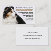 Snowy Australian Shepherd Veterinarian Vet Clinic Visitekaartje (Voorkant / Achterkant)