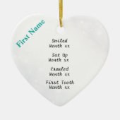 Snowy Baby's eerste kerstboomversiering Keramisch Ornament (Voorkant)