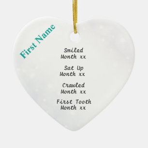 Snowy Baby's eerste kerstboomversiering Keramisch Ornament