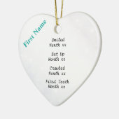 Snowy Baby's eerste kerstboomversiering Keramisch Ornament (Links)