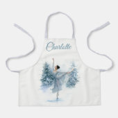 Snowy Ballerina Personalized Kids Apron Schort (Voorkant)