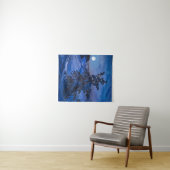 Snowy Baltic zee kust met visboom in de nacht Wandkleed (In Situ (horizontaal))