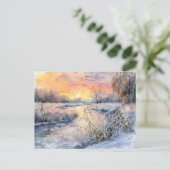 Snowy Banks van de Havel Havelland Waterverf Briefkaart (Staand voorkant)