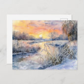 Snowy Banks van de Havel Havelland Waterverf Briefkaart (Voorkant / Achterkant)