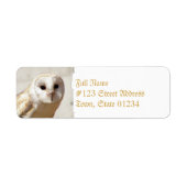 Snowy Barn Owl Adresetiketten Etiket (Voorkant)