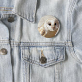 Snowy Barn Owl Pin Ronde Button 5,7 Cm (In situ)