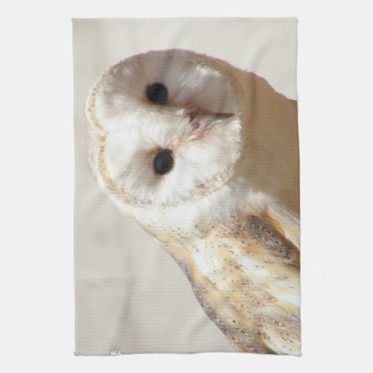 Snowy Barn Owl Towel Theedoek (Verticaal)