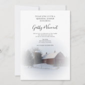 Snowy Barn Silo Winter Wedding Rehearsal Dinner Kaart (Voorkant)