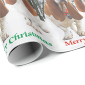 Snowy Basset Hound Merry kerstwrapppapier Cadeaupapier (Rol Hoek)