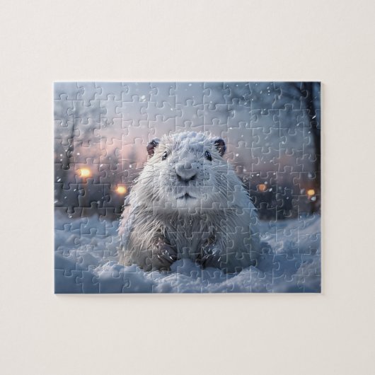Snowy Beaver Puzzle Legpuzzel (Horizontaal)