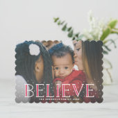 Snowy Believe | Vakantieknopkaart Feestdagenkaart (Staand voorkant)