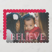 Snowy Believe | Vakantieknopkaart Feestdagenkaart (Voorkant / Achterkant)