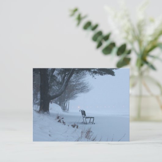 Snowy Bench Briefkaart (Staand voorkant)