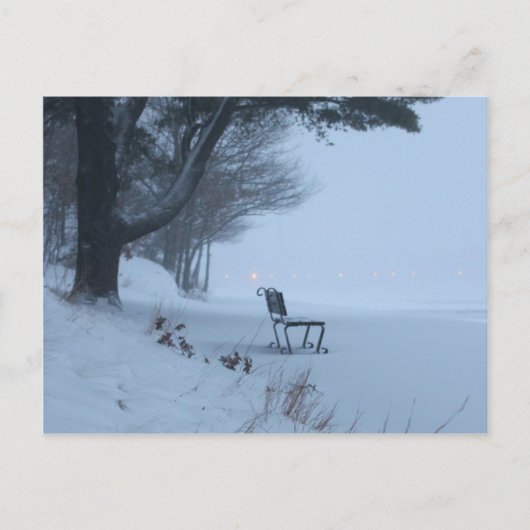 Snowy Bench Briefkaart (Voorkant)
