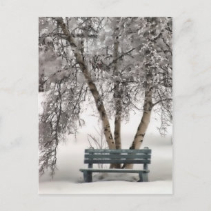 Snowy Bench Briefkaart