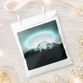 Snowy berg mysterieus blauw neonlicht bedankzakje (Geknipt)